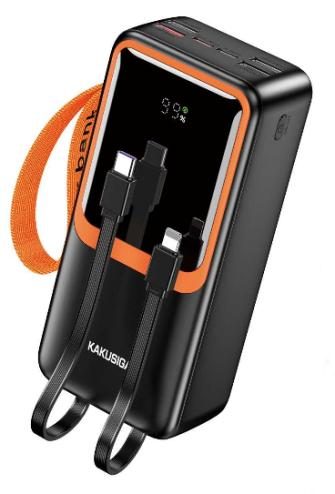 KAKUSIGA KSC-1089 22.5W+PD20W fully compatible mobile power bank with wire (30000mAh)