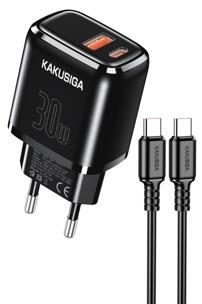 KAKUSIGA KSC-1642 PD30W+QC3.0 charger set (EU) Type-C to Lightning