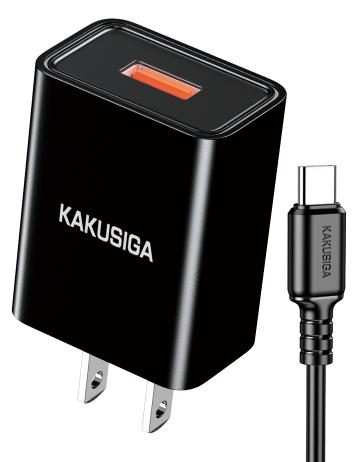 KAKUSIGA KSC-1646 Single Port Charger Set (US) (Lightning)
