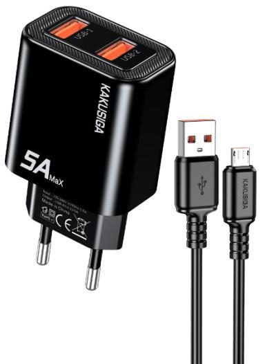 KAKUSIGA KSC-1656 Dual-Port Custom-Molded Charger Kit (EU) Lightning