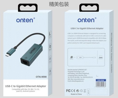 ONTEN OTN-9598 USB-C to Gigabit Ethernet Adapter