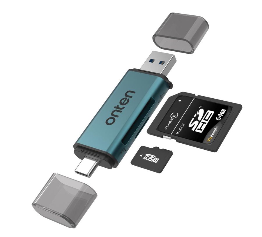 ONTEN OTN-CR531A 2-in-2 USB3.0 A+C to SD+TF Card Reader