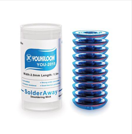 Solder Away Desoldering Wick, 10 Rolls per Box