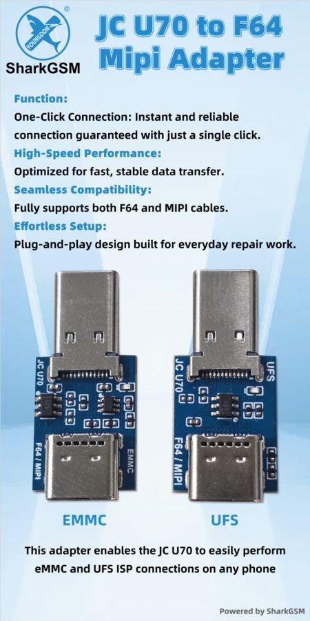 JC U70 to F64 MiPi Adapter
